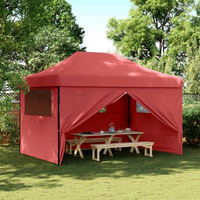 vidaXL - Partytent - 279 - x - 410 - x - 315 - cm - Bordeauxrood - Oxford - Stof