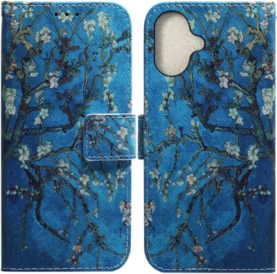 BookCover Etui Hoes Mapje geschikt voor iPhone 16 Van Gogh Amandelbloesem