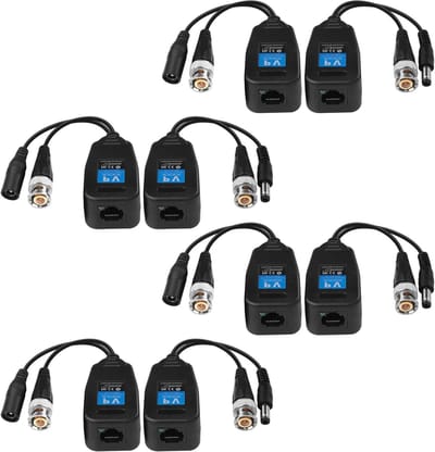 Video Balun RJ45 - BNC Zender - CCTV Signaal Overdracht - Universele Compatibiliteit - 4 Paar - Zwart