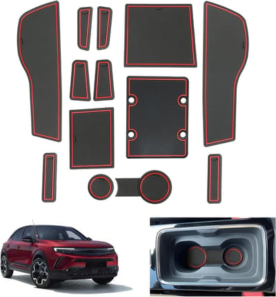 Anti-slip rubbermatten voor Opel Mokka B en Mokka-e 2021-2025 - Center Console en Deur Seam Accessoires, Perfecte Pasvorm en Duurzaam Design