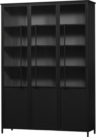 WOOOD Exhibit 2-deurs Vitrinekast XL - Metaal - Zwart - 200x99x44 cm