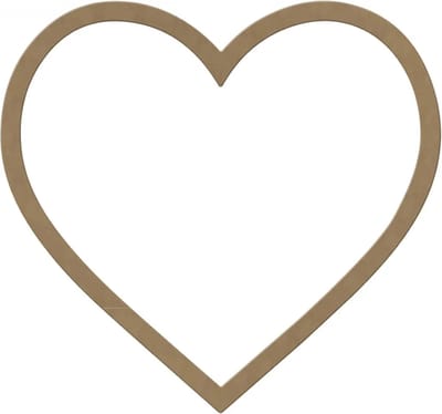 Gomille MDF lijst hart decoratie 37x34 cm voor knutselen en DIY.
