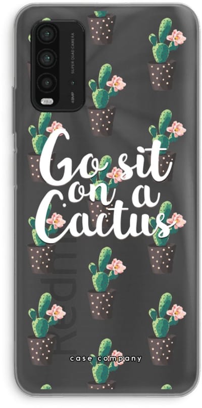 Case Company® - Hoesje geschikt voor Xiaomi Redmi 9T hoesje - Cactus quote - Soft Cover Telefoonhoesje - Bescherming aan alle Kanten en Schermrand