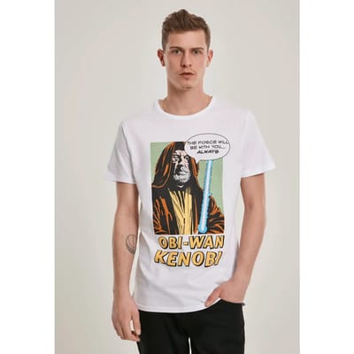 Merchcode Star Wars - Obi-Wan Kenobi Heren T-shirt - XS - Wit