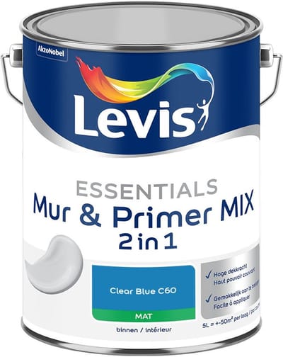 Levis - Essentials Mur & Primer Mix - Clear Blue C60 - Mengverf - 5 L