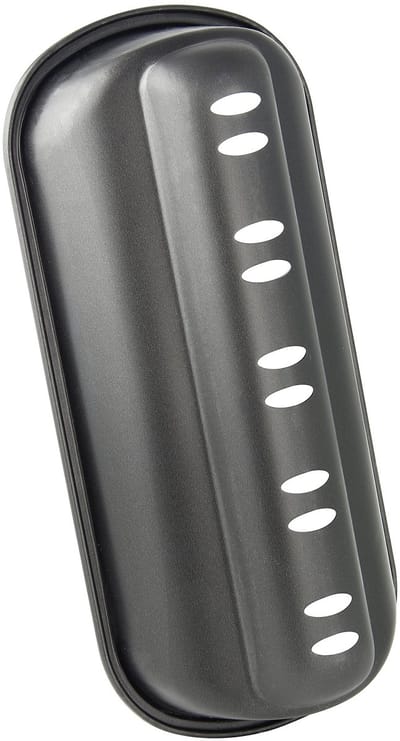 Allecto - Stollen-bakvorm - Antiaanbaklaag - Perfecte noppen - 31 x 7 x 15 cm - Bakplaat voor kerst - Zwart