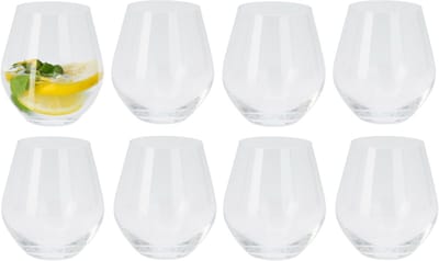 Excellent Houseware Tumbler waterglazen/drinkglazen - 8x stuks - 400 ml - Luxe kristal drinkglazen - Glazen voor frisdrank/water