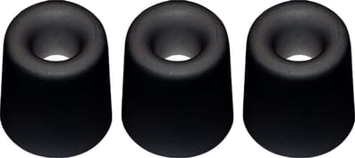 QlinQ Deurbuffer - 3x - deurstopper - zwart - rubber - 75 x 40 mm - schroefbevestiging