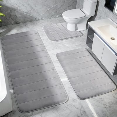 Zachte en Sneldrogende Badmat Set, Absorberend en Antislip, Wasbare Tapijt voor Douche en Toilet
