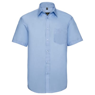 Russell Collection Heren Classic Ultimate Non-Iron Shirt met Korte Mouwen (Heldere lucht)