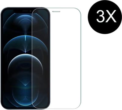 TG Techgrip - 3 Stuks Screenprotector Geschikt voor iPhone 12 - 2.5 D 9H HD Diamond Glas Screen protector Tempered Glass Beschermglas geschikt voor iPhone12