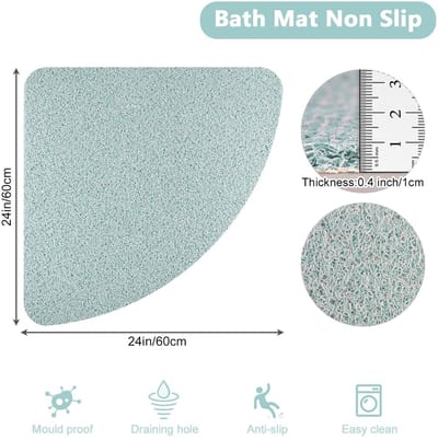 Dailygoods- Douchemat Antislip - Hoekdouchemat - Sneldrogend - Anti-schimmel - Gebogen - Met Afvoer - Douchevloer