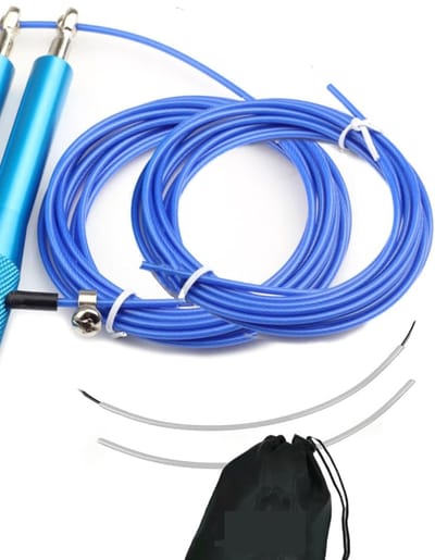 Famanu Springtouw voor Mannen en Vrouwen - Met of Zonder Ballast - High Speed Boksen en Fitness Springtouw - Lichtgewicht Aluminium Touw - Dubbele Sprongen, Verstelbaar - Extra Reservekabel