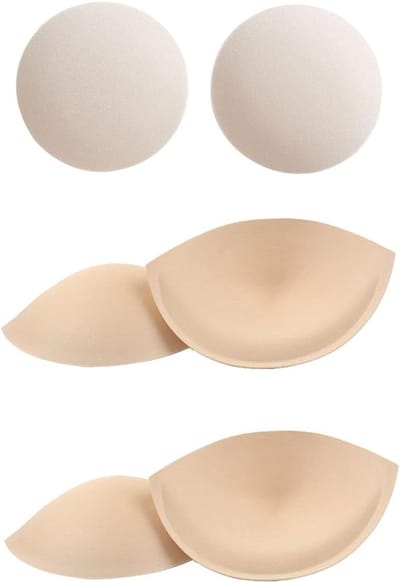 Bikini-beha-pads in driehoekige vorm voor sportbeha - Set van 3 - Uitneembaar sponsinzetstuk - Lederen kleur