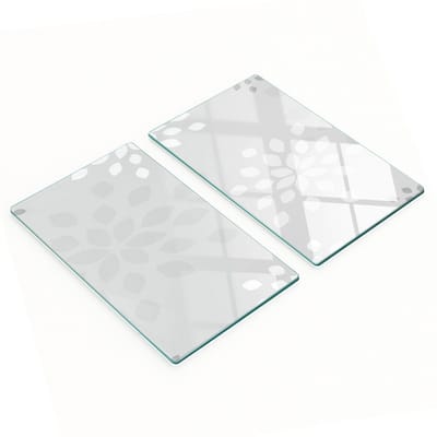 Decoratieve glazen snij- en serveerplanken met bloemenpatroon, 2x30x52 cm