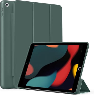 Hoes Geschikt voor Apple iPad 10.2 inch (9e/8e/7e) - Donker Groen - Casemania Tri Fold Tablet Case - Smart Cover
