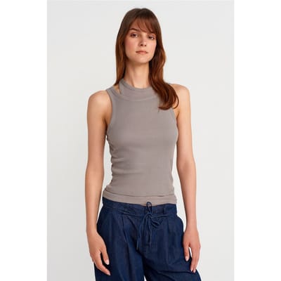 Katoenen Geribde Crop Cami