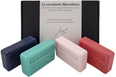 Zeep brievenbuscadeau: Vetiver, Princesse, I love you, Belle de Nuit - cadeau - kerst - sinterklaas - brievenbus cadeau