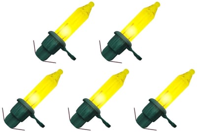 OE Lightning Reserve Kerstlampjes - 5 stuks - Groene Insteek Fitting - 2.5V/0.425W - Geel Licht