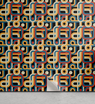 ABAKUHAUS Retro zelfklevend behang voor thuis, woonkamer en keuken, Accenture, 33 cm x 250 cm, meerkleurig