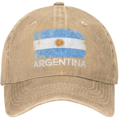 Nieuwe Nieuwe Argentijnse Nationale Team Fan Gewassen Katoenen Baseballpet Verstelbare Casual Sportpet Voor Voetbalfans Adjustable&>8Y beige