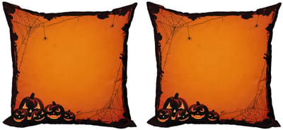 ABAKUHAUS Halloween kussenhoezen-set – 2x45x45 cm – dubbelzijdig bedrukt