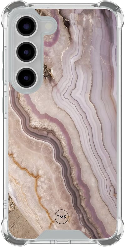 Shockproof hoesje geschikt voor Samsung Galaxy S23 - Blush marble - Schokbestendig - Verhoogde randen - TPU case - Extra Sterke Back Cover - Marmer - Transparant, Multi
