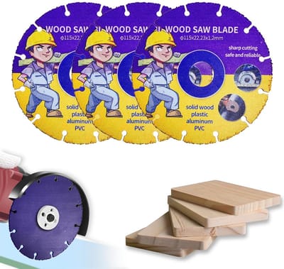 3x Doorslijpschijven 115mm Hardmetaal Multimateriaal: Hout, Rubber, Spijkers voor Haakse Slijper