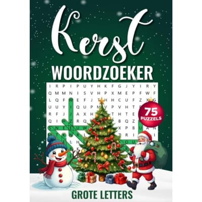 Woordzoeker Kerst - Grote Letters, 75 Puzzels Incl. Oplossingen - Woordzoeker Specialist