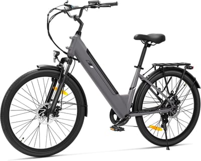 Touroll J2 ST Elektrische Fiets 250W 45Nm Accu 561.6Wh 100km 7 Versnellingen Shimano Bagagedrager Lage Instap Grijs