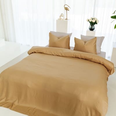Kayori Shan Dekbedovertrek TENCEL™ Lyocell - 260x200-220 - Verkoelend slapen - Lits-jumeaux - Goud