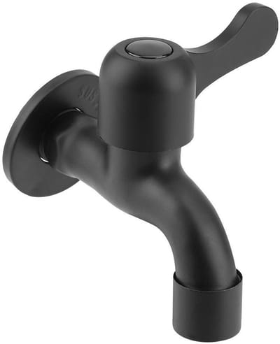 Dailygoods- Wandkraan Zwart - Wandkraan Keuken - Muurkraan - 304 Roestvrij Staal - Eenvoudig te Installeren - Keramische Schijfkleppen - Buitenkraan