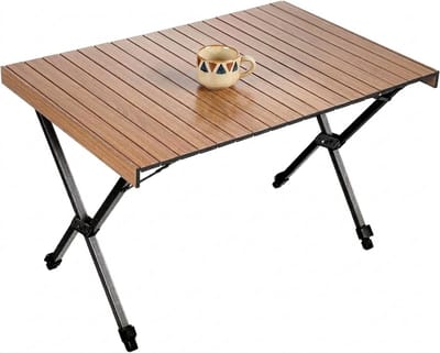 Livatto Opvouwbare Campingtafel Aluminium – 108 x 71 cm – Oprolbare Picknicktafel – Verstelbare Hoogte – tot 100 kg – voor 4-6 Personen – Tuin, Buiten & BBQ
