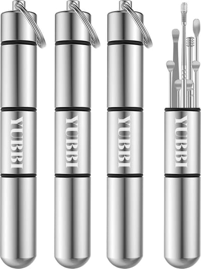 YUBBI 36 Delige Oorsmeer Verwijderaar Set - Milieuvriendelijk – Spiraalvormig - Oorreiniger - RVS Ear Cleaner - Zilver - Multipack 4 Stuks - Inclusief Instructies