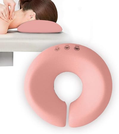 Buikligkussen - Massagekussen voor op de buik - 28,8 x 7,5 cm - U-vormig kussen - Traagschuim - Gezichtskussen - Hoofdsteun voor spa, schoonheid, gezichtsbehandeling en ontspanning - Hoofdsteun voor salon - Roze