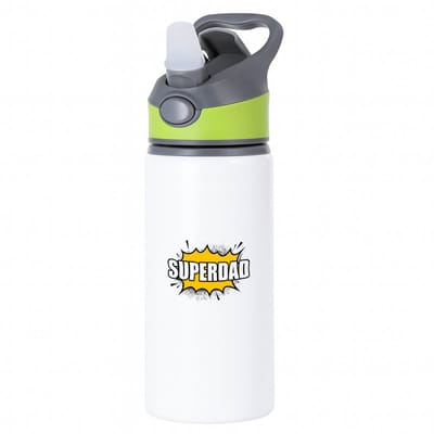 Hacebo® - superdad waterfles met rietje groen - Papa - supervader - vader cadeautjes - vaderdag - verjaardagscadeau - verjaardag - cadeau - geschenk - kado - gift - vader artikelen - water fles - 650ML