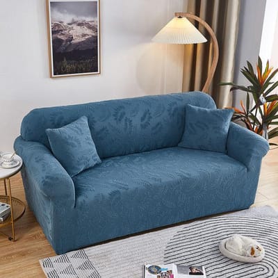 Woonkamer Bankhoes Effen Kleur Elastische Combinatie Volledige Pakket Dik Jacquard Bankhoezen Algemene Meubel Beschermend S 1seater 90-140cm blauw