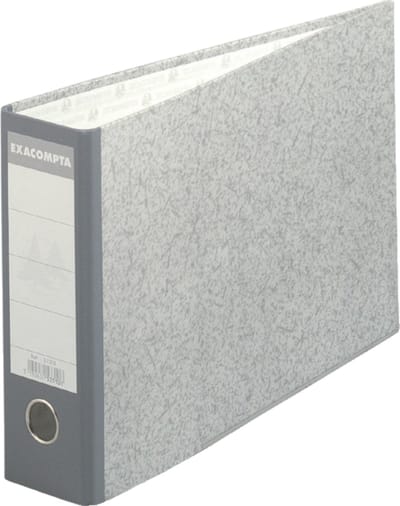Exacompta 10x Ordner met hefboom in grijs gemarmerd karton - rug 70mm - A4 horizontaal - Grijs-Grijze rug - 53310E