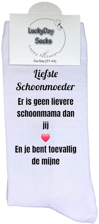 Luckyday Socks - Unisex sokken - Liefste schoonmoeder- cadeau sokken - Maat 37-44