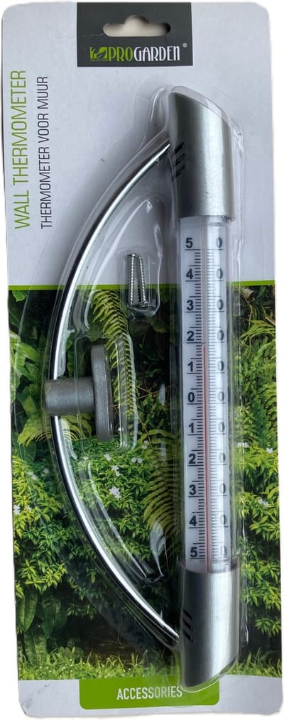 ProGarden - Wand Thermometer - RVS - Binnen & Buiten Thermometer - 23 x 8 cm