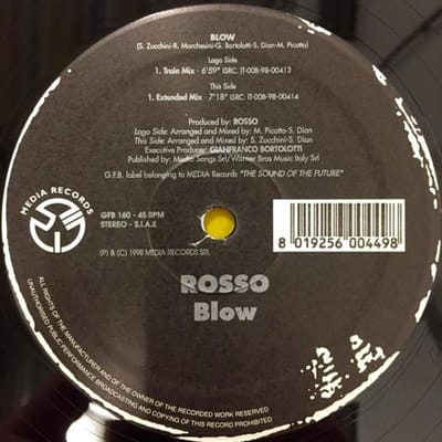 12-inch Plaat ROSSO - Blow GFB160 GFB Records 1999 Italië Dance & Electronica Gebruikt gray