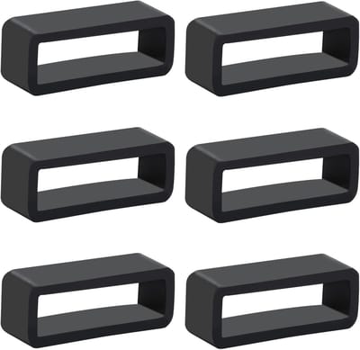 6 Stuks Bevestigingsringen voor Horlogebanden, Siliconen Horlogebandhouders voor 16/20/22/24mm, Zwarte Rubber Horlogeband Retainers en Accessoires voor Sporthorloges