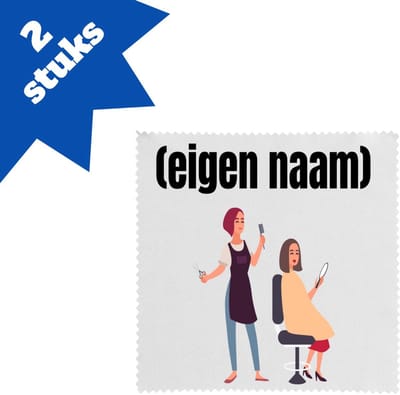 Akyol - kapper vrouw met eigen naam brillendoekjes - Kapper - barbers - collega's - verjaardag - afscheidscadeau - geschenk - kado - 17,8 bij 17,8 cm - 2 stuks