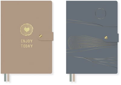 Soft Scenes Notitieboek - A6 - softcover - PU - lijn - 80 grams FSC - 160 pagina's - 2 stuks - K-PM01710004