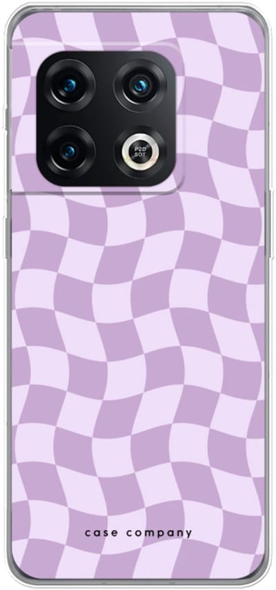 Case Company® - Hoesje geschikt voor OnePlus 10 Pro hoesje - Grid Paars - Soft Cover Telefoonhoesje - Bescherming aan alle Kanten en Schermrand