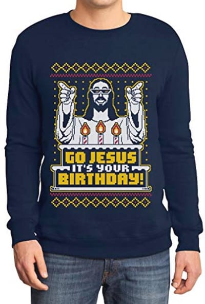 Lelijke kersttrui voor heren - Go Jezus It's Your Birthday sweatshirt
