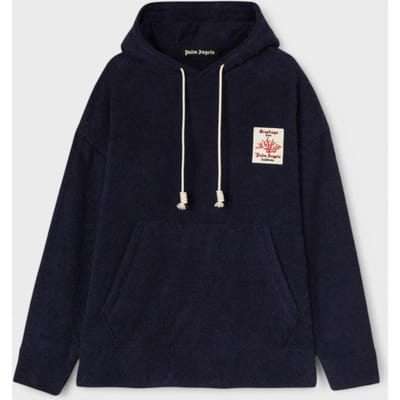 Palm Angels Coral Terry Hoodie Marineblauw