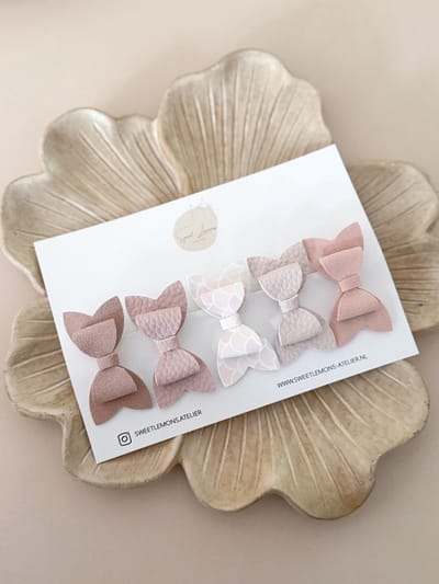 Strikken Set - Roze - Haarstrikken - Haarstrik voor Meisjes & Kinderen - Strik - Haarspeldjes voor Peuters & Kleuters - Handgemaakte Haaraccessoires