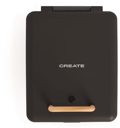 CREATE - Tosti-ijzer, grill en wafelijzer met verwisselbare platen - Zwart - Viervoudig - STONE STUDIO