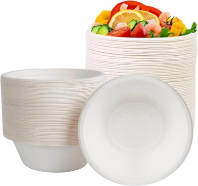 Wegwerp Soepkommen - Papieren Bakjes - Feestjes en Picknicks - Composteerbaar Materiaal - 500 ml - Wit